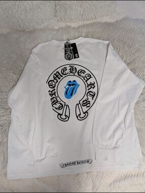 Chrome Hearts White Pocket Tee with Blue Graphic